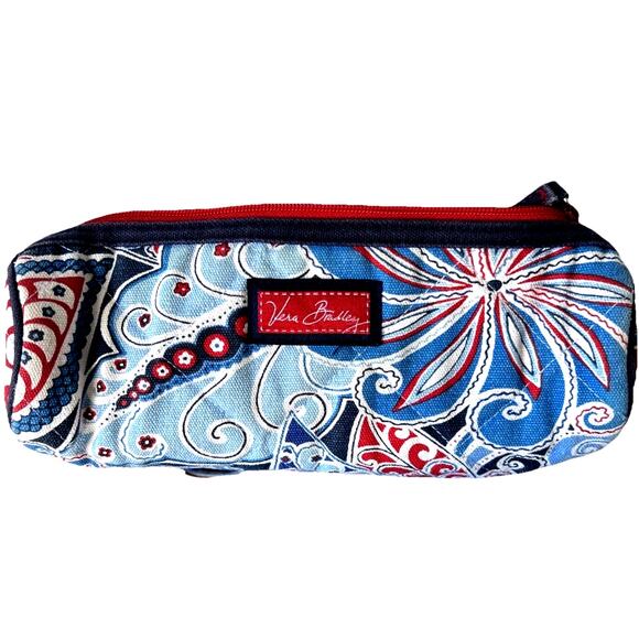 Vera Bradley Coastal Cosmetic Seaside Makeup Case Red White Blue Sea Ocean New - Picture 1 of 6